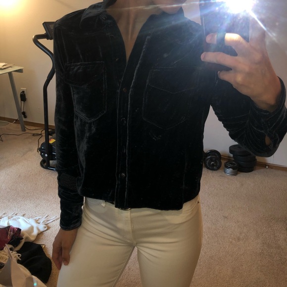 Marled x Olivia culpo velvet cropped long sleeve - Picture 6 of 8